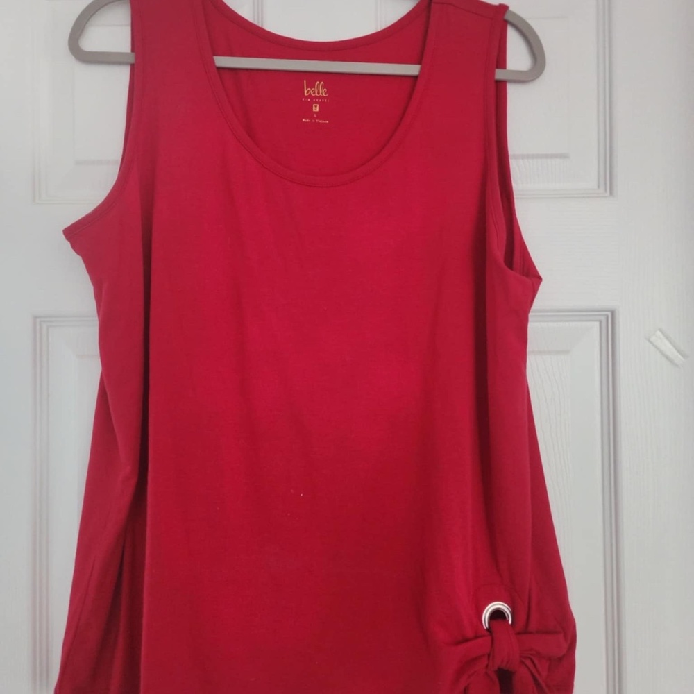 Belle by Kim Gravel Triple Luxe Knit Grommet Tank Top